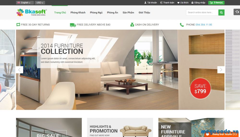 Mẫu Website Nội Thất đẹp