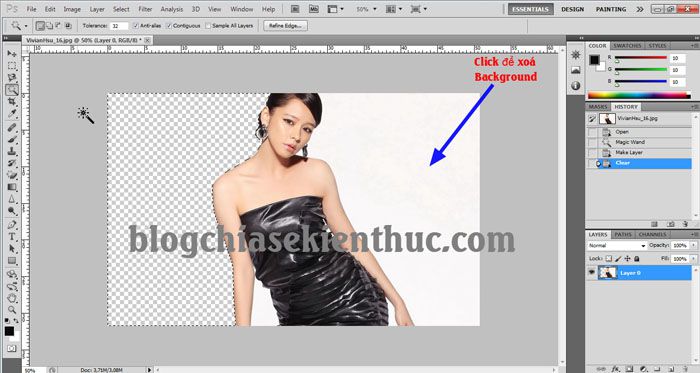 Hướng dẫn xóa phông nền bằng Photoshop CS6 (5)