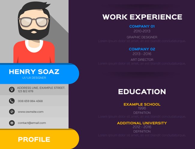 Mẫu resume Flat Template