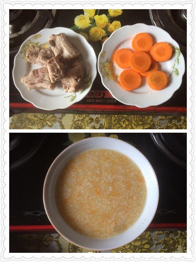Cháo sườn heo cà rốt món cháo ăn dặm đặc biệt thơm ngon cho bé 6-12 tháng tuổi