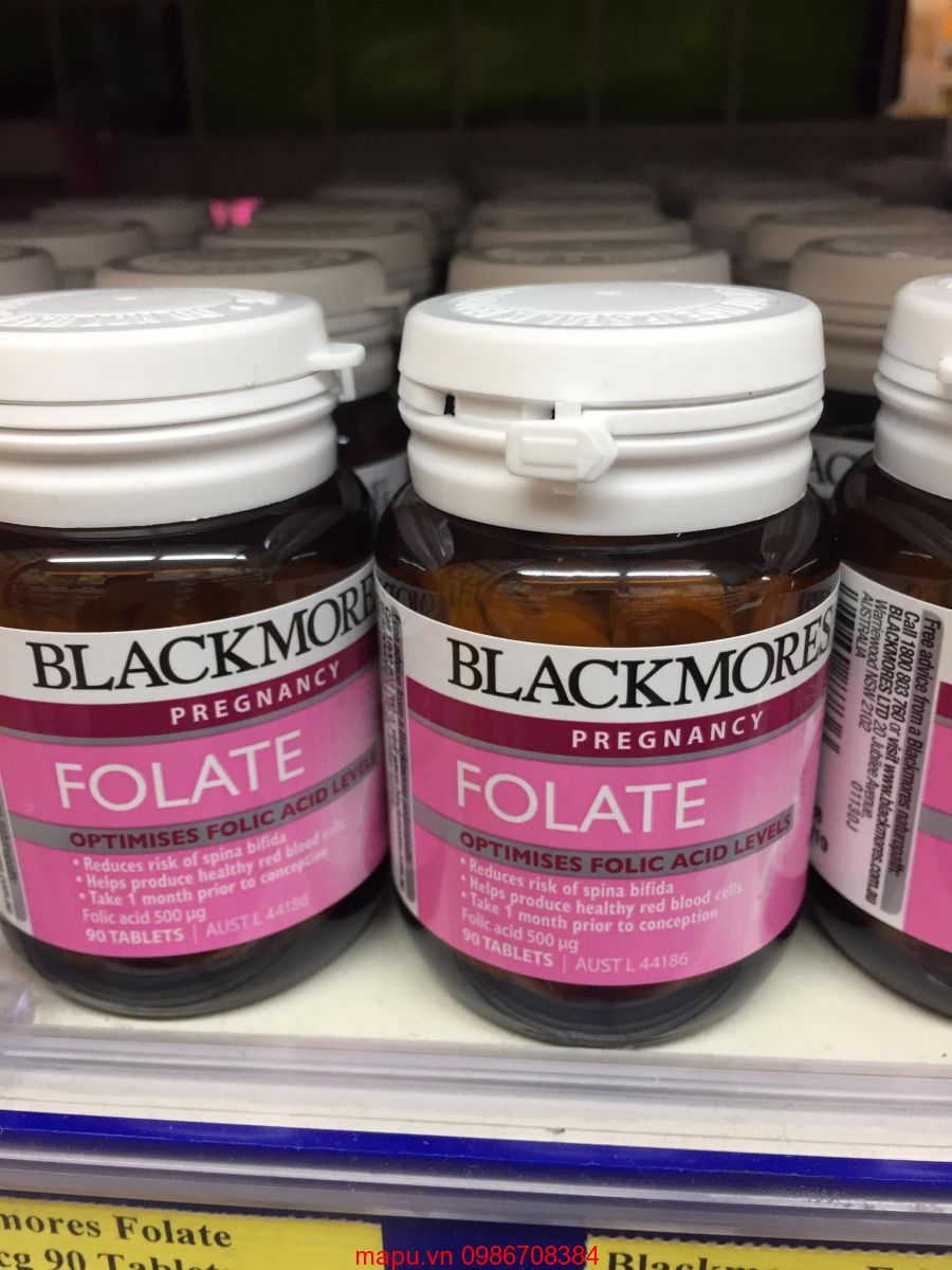 Dinh dưỡng cho bà bầu - Blackmores Folate 500mcg 90 viên