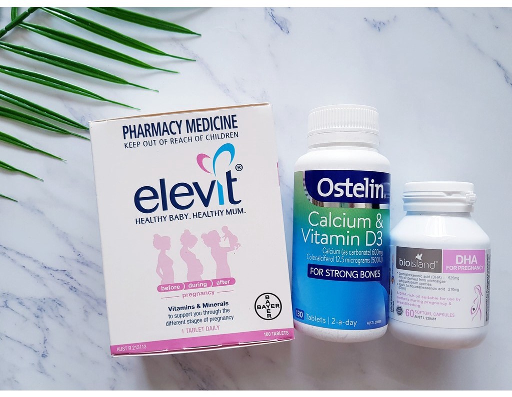 Vitamin Tổng Hợp Cho Bà Bầu: Elevit, Bioisland Dha, Ostelin Calcium