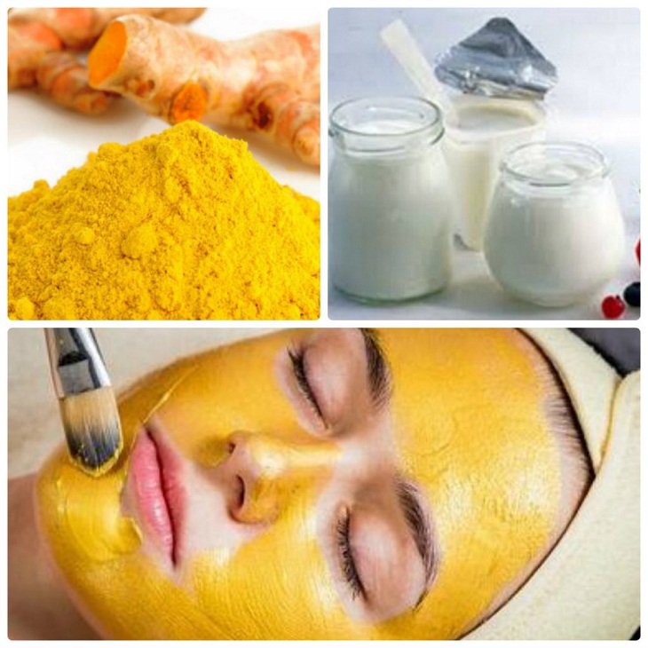 Đắp mặt nạ bột nghệ