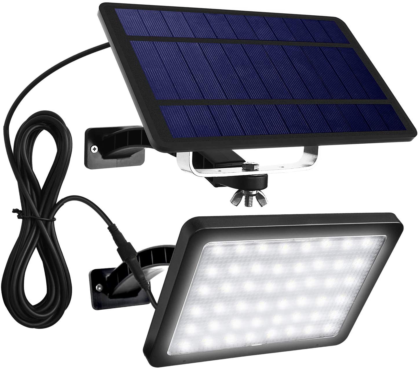 1000 Lumens 48 LED Solar Lights Outdoor Bright JACKYLED Solar Powered Porch  Lights with 5500mAh Battery, Wall Mount Auto Dusk to Dawn Security Lighting  for Front Door Shed Patio Barn Garage (Black) - -