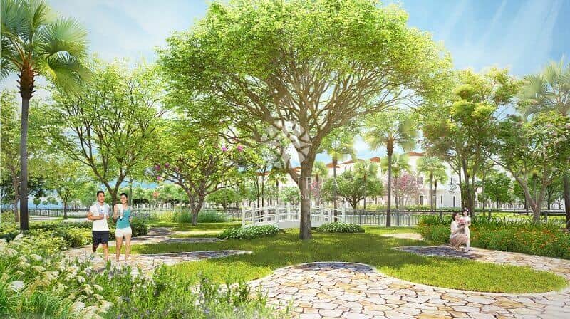Công viên cây xanh và vườn hoa được thiết kế theo phong cách Địa Trung Hải