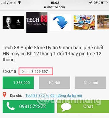 Bài đăng đạt 3 triệu view của tech88.vn