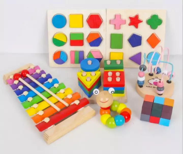 Đồ chơi gỗ set 7 món, đồ chơi gỗ thông minh, đồ chơi Montessori | Lazada.vn