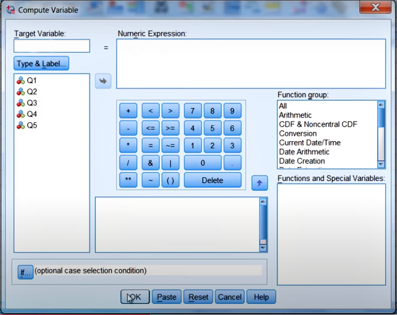 Cửa sổ Compute Variable