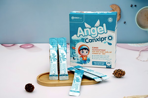 Bổ sung canxi cho trẻ bằng thực phẩm bảo vệ sức khỏe Angel Canxipro