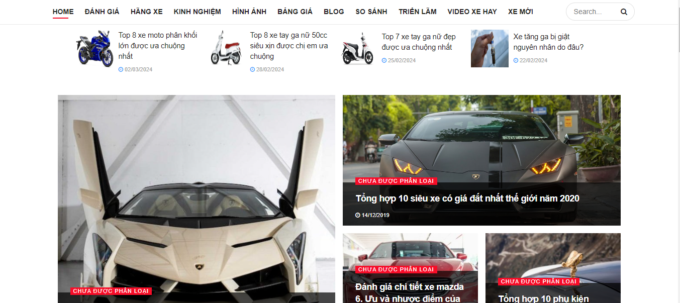 website chia sẻ về xe cộ 1
