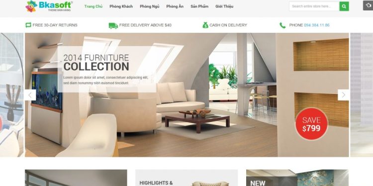 Mẫu Website Nội Thất đẹp