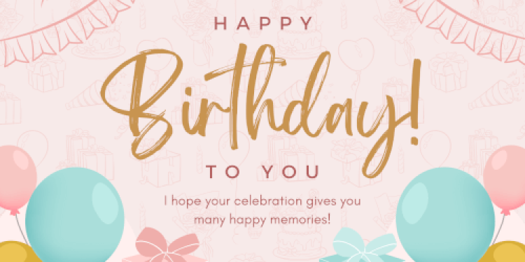 Pink Minimalist Happy Birthday Card