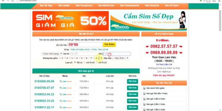 Website Bán Sim Số đẹp