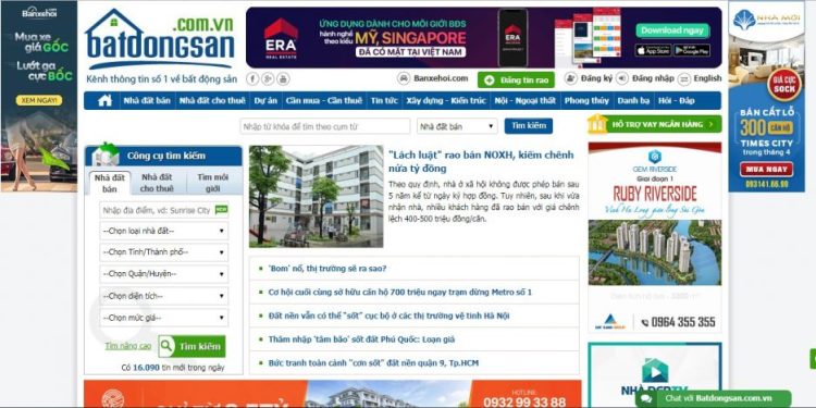 Website Rao Vặt Nhà đất